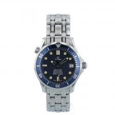 Gents Omega Seamaster Stainless Steel case with Blue Wave dial