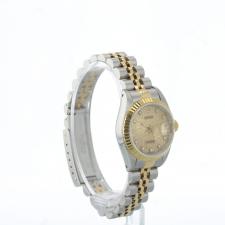 Ladies Rolex DateJust 69173 18ct Yellow Gold Stainless Steel case with Champagne Jubilee Diamond dial