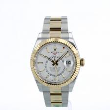 Gents Rolex Sky Dweller 326933 18ct Yellow Gold Stainless Steel case with White dial