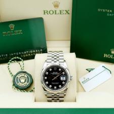 Gents Rolex Datejust 36 126234 Steel case with Black Diamond dial