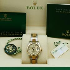 Ladies Rolex DateJust 279163 18ct Yellow Gold Stainless Steel case with Champagne Diamond Set dial