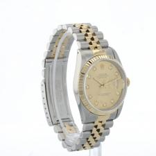 Gents Rolex Datejust 16233 18ct Yellow Gold Stainless Steel case with Champagne Diamond Set dial
