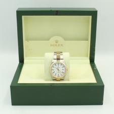 Ladies Rolex Date 34 15223 18ct Yellow Gold Stainless Steel case with White dial