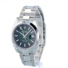Gents Rolex Datejust 41 126300 Steel case with Green Ombre dial