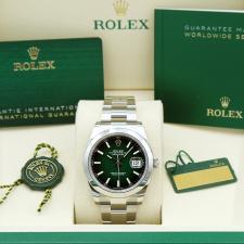 Gents Rolex Datejust 41 126300 Stainless Steel case with Green Ombre dial