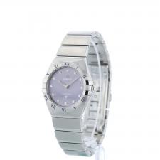 Ladies Omega Constellation 13110286060002 Steel case with Purple Diamond dial