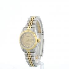 Ladies Rolex DateJust 69173 18ct Yellow Gold Stainless Steel case with Champagne Jubilee Diamond dial