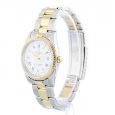 Ladies Rolex Date 34 15223 18ct Yellow Gold Stainless Steel case with White dial