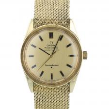 Gents Omega Constellation 23655436 18 CT case with Gilt dial
