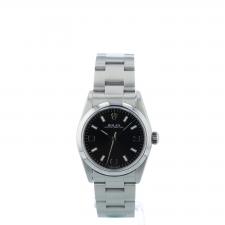 Ladies Rolex Oyster Perpetual 77080 Steel case with Black dial