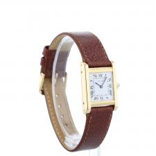 Ladies Cartier Tank 78093 18 CT case with White dial