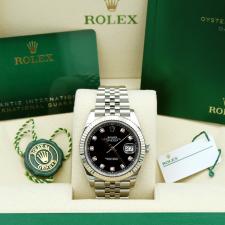 Gents Rolex Datejust 41 126334 Stainless Steel case with Black Diamond dial