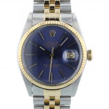 Gents Rolex DateJust 16013 18ct Yellow Gold Stainless Steel case with Blue dial