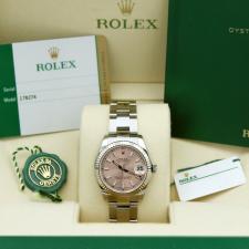 Ladies Rolex DateJust 31 178274 Steel case with Pink dial