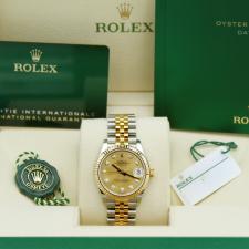 Ladies Rolex DateJust 31 278273 18ct Yellow Gold Stainless Steel case with Champagne Diamond Set dial