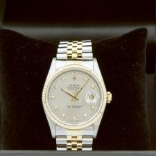 Gents Rolex DateJust 16233 18ct Yellow Gold Stainless Steel case with Silver Jubilee and Diamond dial