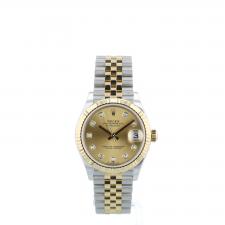 Ladies Rolex DateJust 31 278273 18ct Yellow Gold Stainless Steel case with Champagne Diamond Set dial