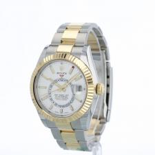Gents Rolex Sky Dweller 326933 18ct Yellow Gold Stainless Steel case with White dial