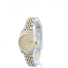 Ladies Rolex DateJust 69173 18ct Yellow Gold Stainless Steel case with Champagne Tapestry dial