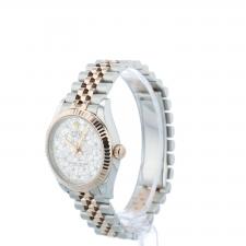 Ladies Rolex DateJust 31 278271 18ct Rose Gold Stainless Steel case with Silver Floral Motif Diamond dial
