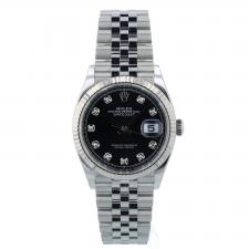 Gents Rolex Datejust 36 126234 Steel case with Black Diamond dial