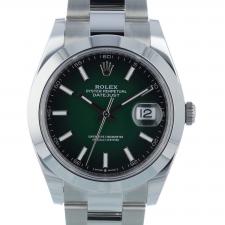 Gents Rolex Datejust 41 126300 Stainless Steel case with Green Ombre dial
