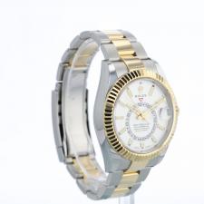 Gents Rolex Sky Dweller 326933 18ct Yellow Gold Stainless Steel case with White dial