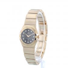 Ladies Omega Constellation 12350246063002 18ct Rose Gold case with Chocolate Diamond Set dial