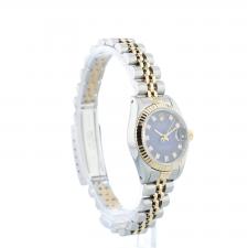 Ladies Rolex DateJust 69173 18ct Yellow Gold Stainless Steel case with Blue Vignette Diamond dial