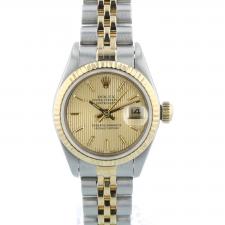 Ladies Rolex DateJust 69173 18ct Yellow Gold Stainless Steel case with Champagne Tapestry dial