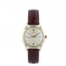 Gents Rolex Precision 9 CT case with Silver dial
