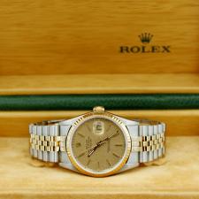 Gents Rolex Datejust 16233 18ct Yellow Gold Stainless Steel case with Champagne Jubilee dial