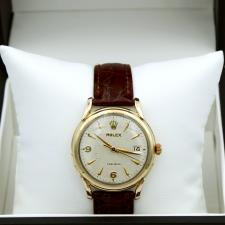 Gents Rolex Precision 9 CT case with Silver dial