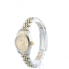 Ladies Rolex DateJust 69173 18ct Yellow Gold Stainless Steel case with Champagne Tapestry dial