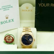 Gents Rolex Day Date 118238 18 CT case with Blue dial