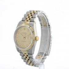 Gents Rolex Datejust 16233 18ct Yellow Gold Stainless Steel case with Champagne Diamond Set dial