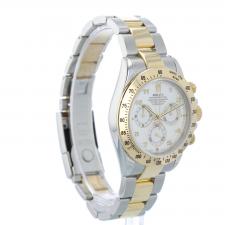 Gents Rolex Daytona 116523 18ct Yellow Gold Stainless Steel case with White dial
