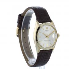 Gents Rolex Oyster Perpetual Date 1500 9 CT case with Silver dial