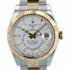 Gents Rolex Sky Dweller 326933 18ct Yellow Gold Stainless Steel case with White dial
