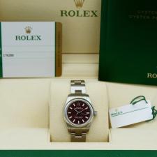 Ladies Rolex Oyster Perpetual 26 176200 Stainless Steel case with Grape dial