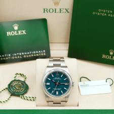 Gents Rolex Oyster Perpetual 36 126000 Stainless Steel case with Med Blue dial