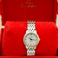 Ladies Omega DeVille 42420246005001 18ct Yellow Gold Stainless Steel case with White MOP dial