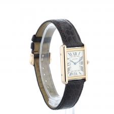 Ladies Cartier Tank Solo W5200024 18ct Rose Gold case with Silver dial