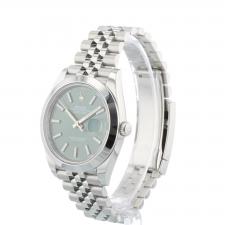 Gents Rolex Datejust 41 126300 Steel case with Mint Green dial