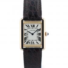 Ladies Cartier Tank Solo W5200024 18ct Rose Gold case with Silver dial