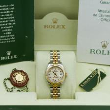 Ladies Rolex Datejust 179173 18ct Yellow Gold Stainless Steel case with Cream Jubilee dial