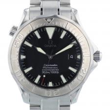 Gents Omega Seamaster 300 22305000 Stainless Steel case with Black Wave dial