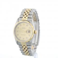 Gents Rolex Datejust 16233 18ct Yellow Gold Stainless Steel case with Champagne Diamond Set dial