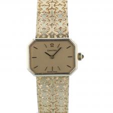 Gents Omega Geneve 6166 9 CT case with Gilt dial