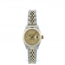 Ladies Rolex Datejust 79173 18ct Yellow Gold Stainless Steel case with Gilt Tapestry dial
